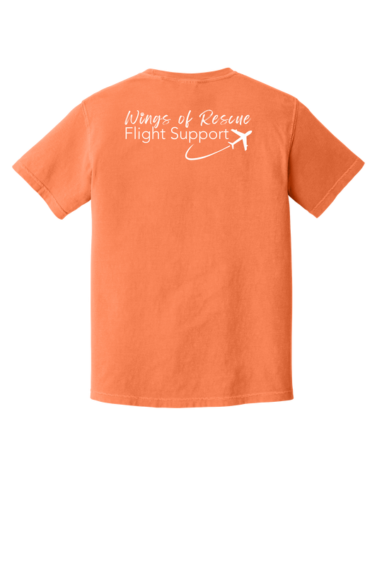 Wings of Rescue Flight Support Unisex Garment-Dyed Heavyweight Cotton Tee