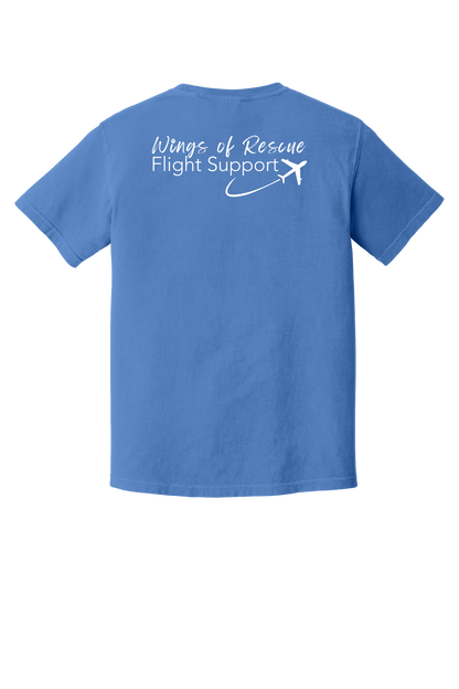 Wings of Rescue Flight Support Unisex Garment-Dyed Heavyweight Cotton Tee